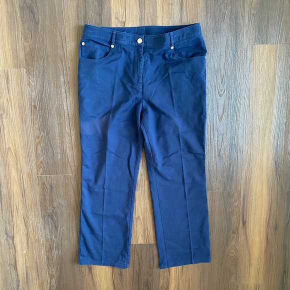 St. John Pants - St. John navy blue cropped high rise ankle pants